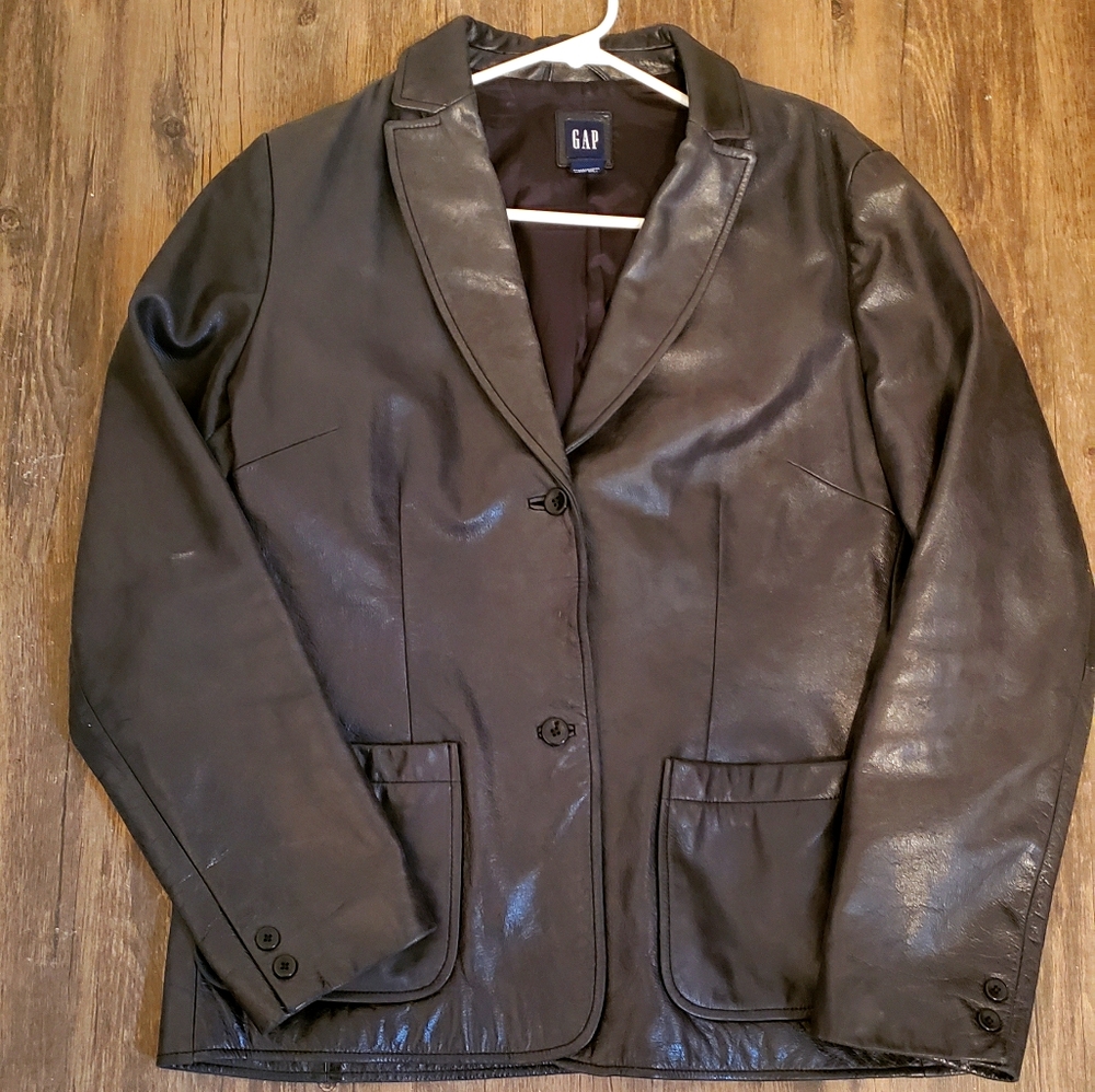 Gap vintage black leather jacket